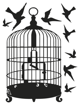 Stickers Cage Oiseaux