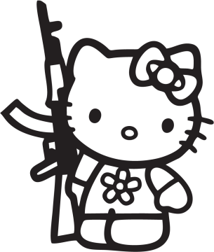 Sticker Hello Kitty Guerrier