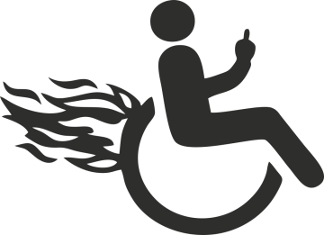 Sticker Handicapé Flammes