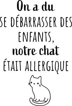 Sticker Chat Allergique Aux Enfants