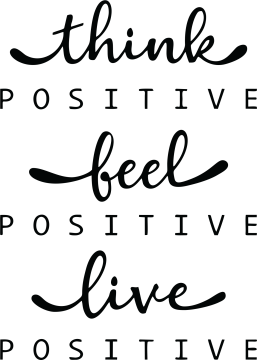 Sticker Think Positive, Feel Positive, Live Positive