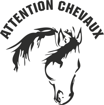 Sticker Attention Chevaux