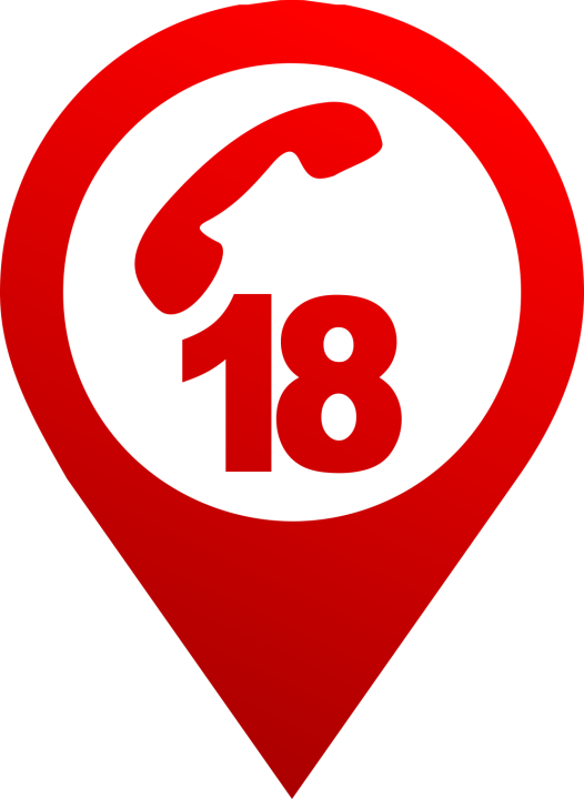 Autocollant Logo Numéro Urgence 18