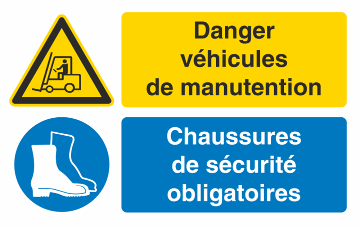Autocollant Obligation Danger Manutention Port Chaussure Securité