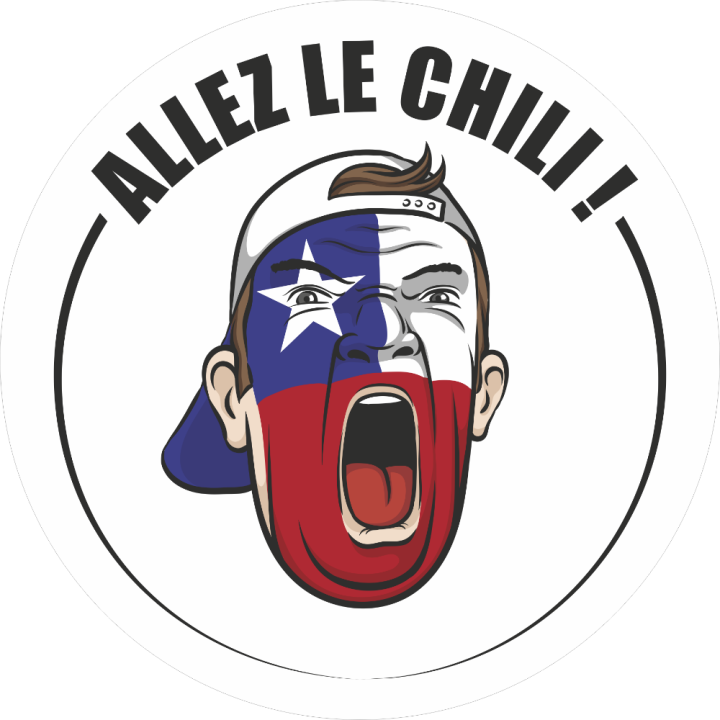 Autocollant Football Allez Le Chili