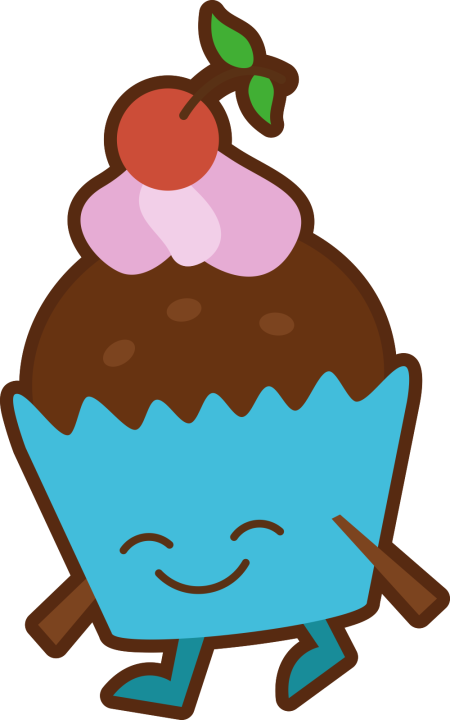 Autocollant Pâtisserie Cupcake Smiley