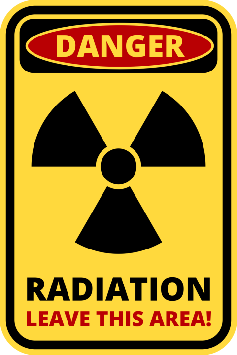 Autocollant Panneau Danger Radiation