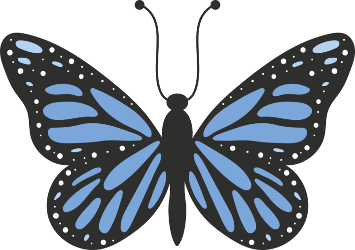 Autocollant Papillon Bleu