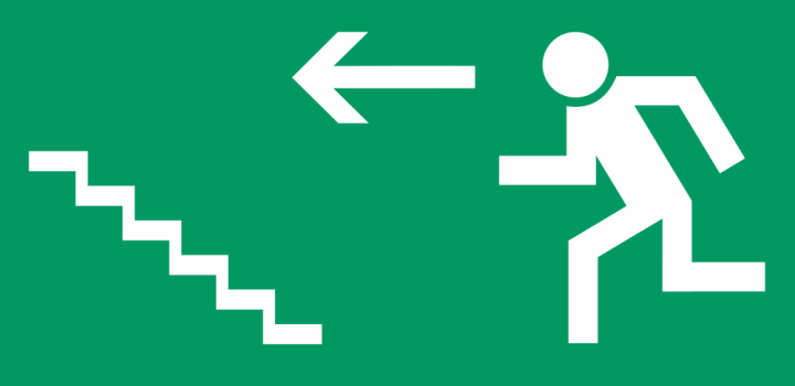 Autocollant Signalisation Sortie Secours Escalier 2