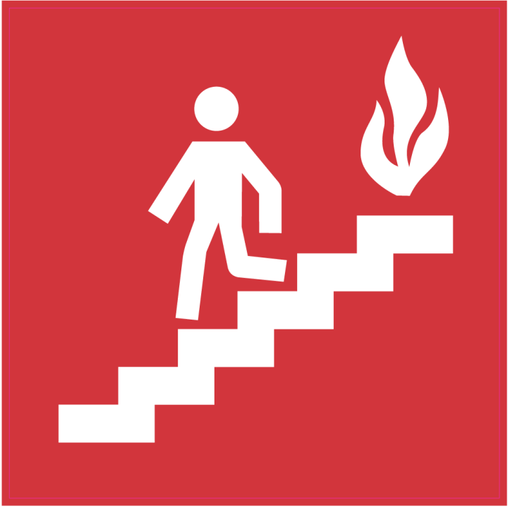 Autocollant Panneau Indication Incendie Sortie Escaliers