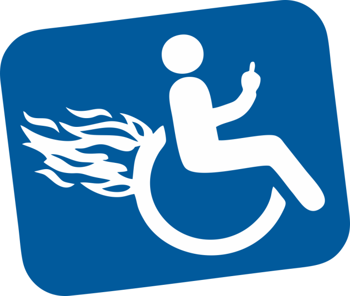 Autocollant Handicapé Flammes