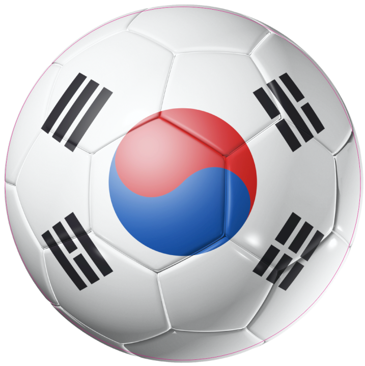 Autocollant Ballon Foot Corée Du Sud
