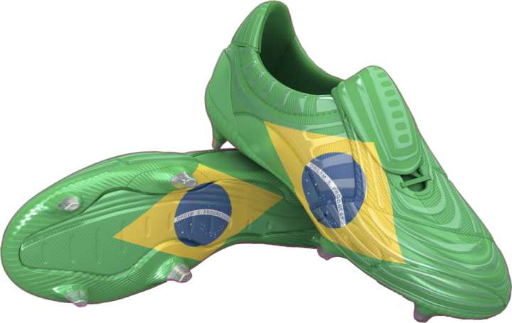 Autocollant Chaussure Foot Brésil