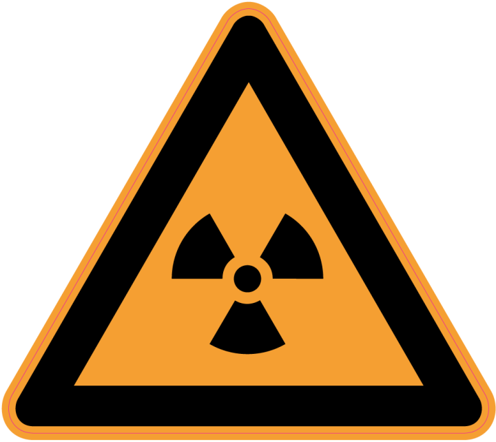Autocollant Panneau Danger Radiation Ionisante