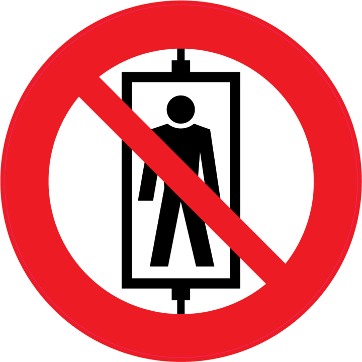Autocollant Panneau Interdiction D'utiliser L'ascenseur
