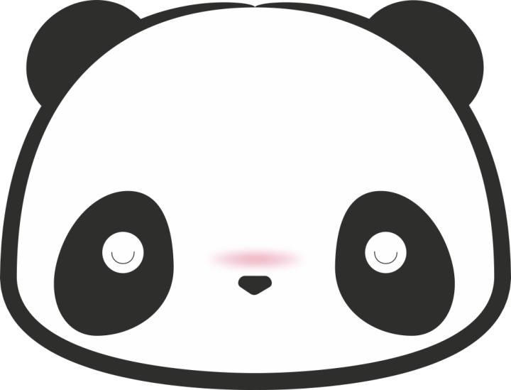 Autocollant Smiley Panda Rougi