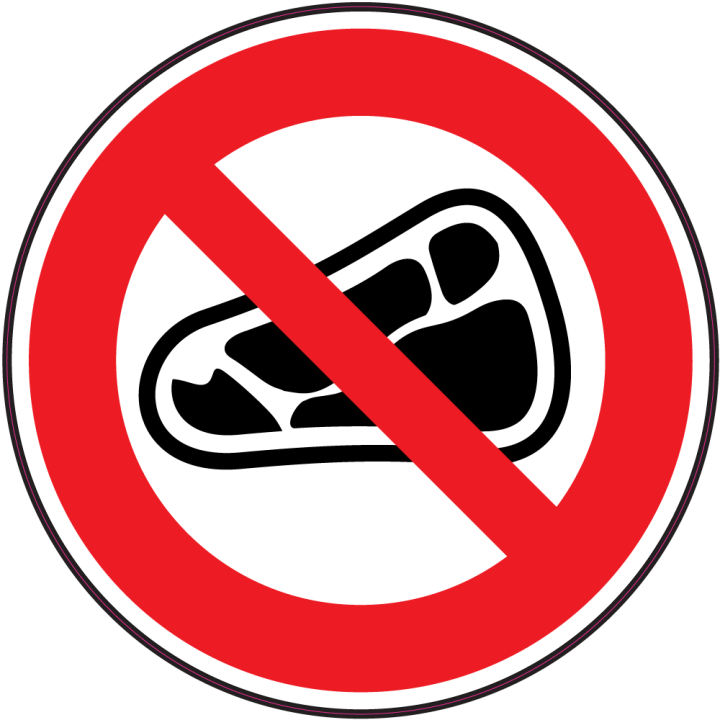 Autocollant Panneau Interdiction De Manger De La Viande