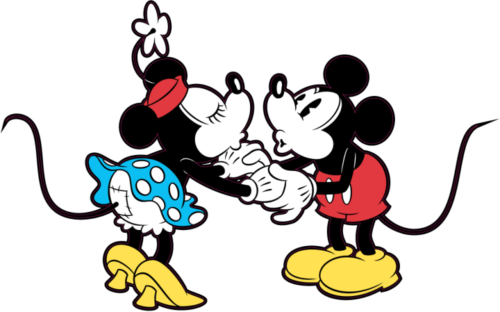 Autocollant Mickey Et Minnie Original