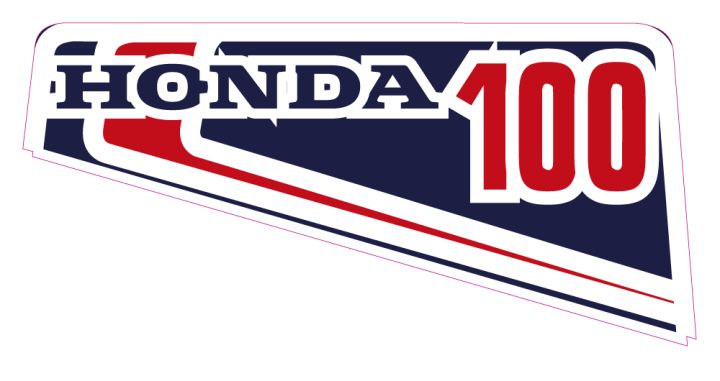 Autocollant Honda 100 Gauche