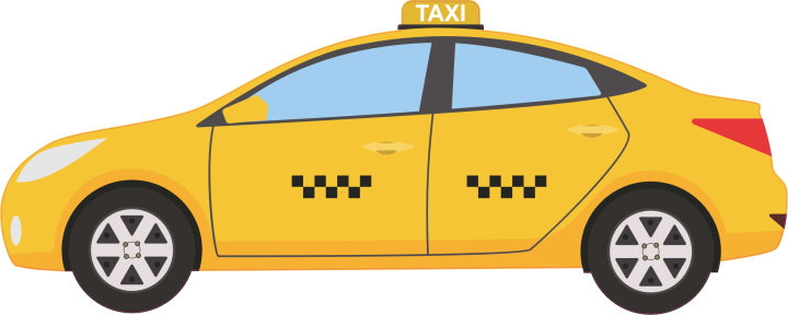 Autocollant Métier Transport Taxi jaune Droite