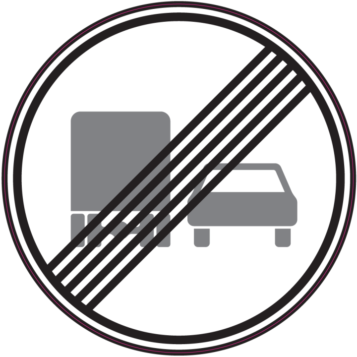 Autocollant Panneau Indication Fin D'interdiction De Dépasser Pour Les Camions