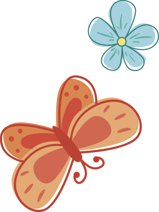 Autocollant Papillon Fleur