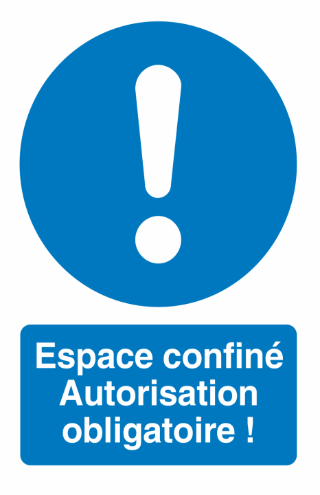 Autocollant Espace Confiné / Autorisation Obligatoire !