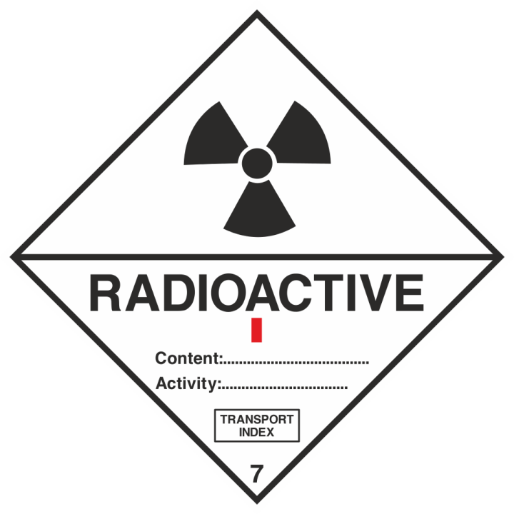 Autocollant Transport Radioactif 7a Ia