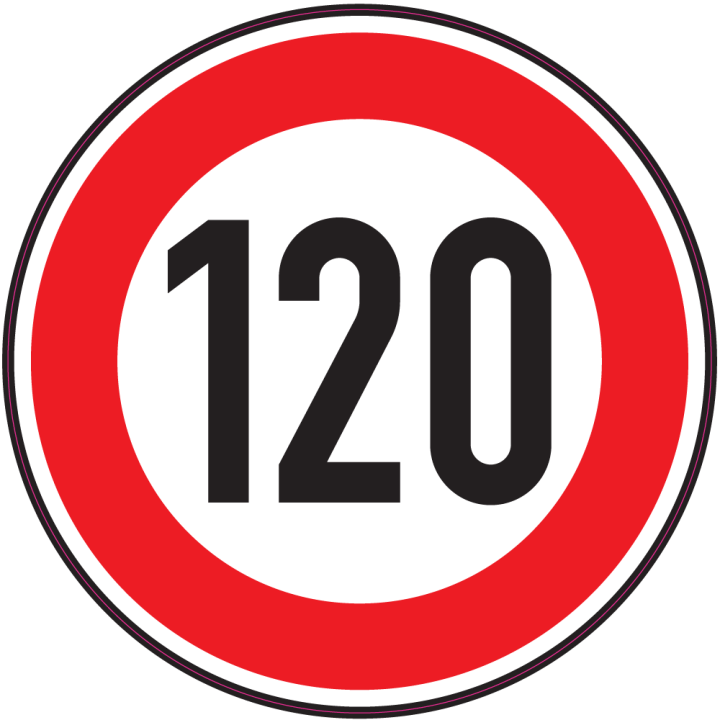 Autocollant Panneau Interdiction Limite Vitesse 120km/h