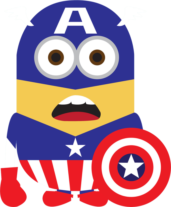 Autocollant Minion Captain America