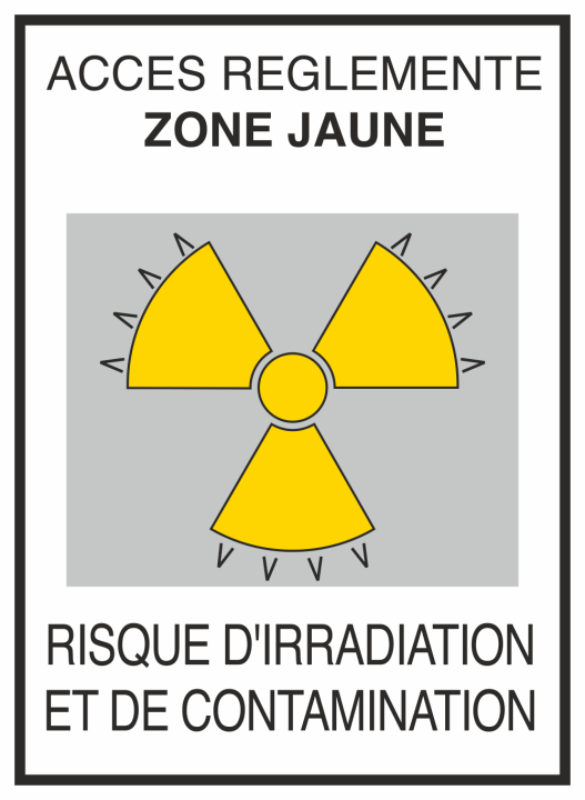 Autocollant Risque D'irradiation Et De Contamination Jaune