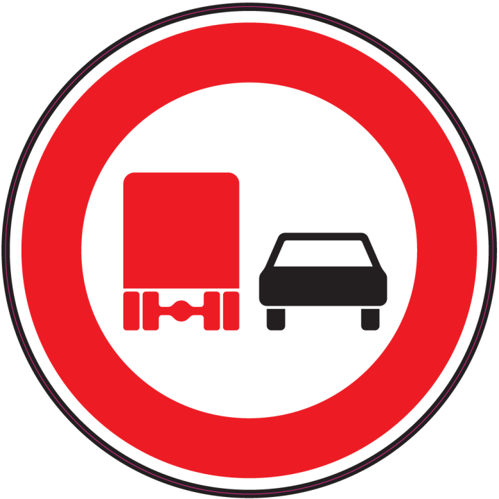 Autocollant Panneau Indication Interdiction De Dépasser Pour Les Camions