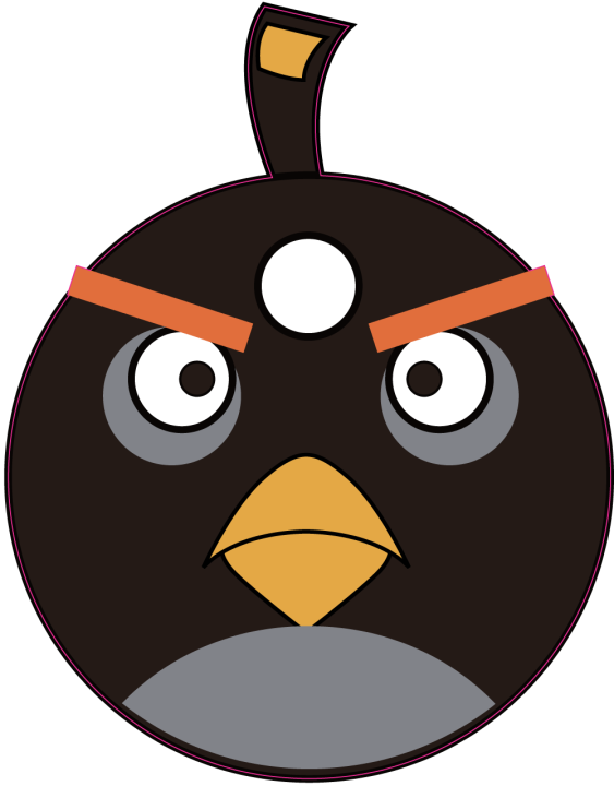 Autocollant Oiseau Noir 2 Angry Birds