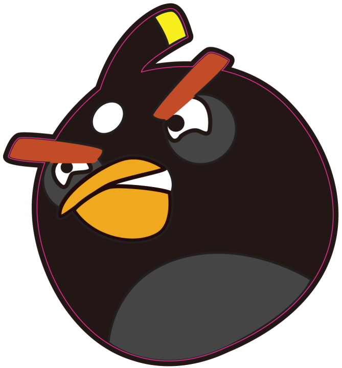 Autocollant Oiseau Noir 1 Angry Birds