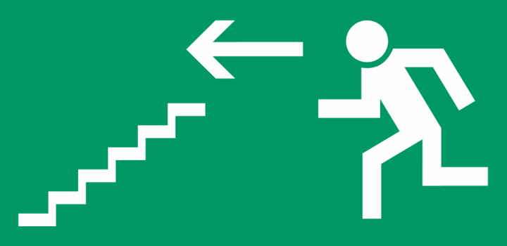 Autocollant Signalisation Sortie Secours Escalier 1