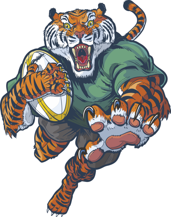 Autocollant Mascotte Tigre Rugby