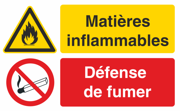 Autocollant Matières Inflammables / Défense De Fumer