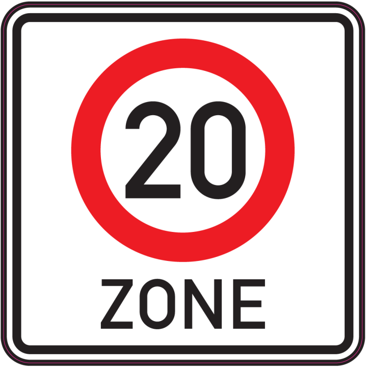 Autocollant Panneau Indication Zone 20