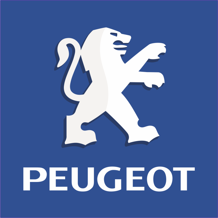 Autocollant Logo Peugeot Fond Bleu Gauche