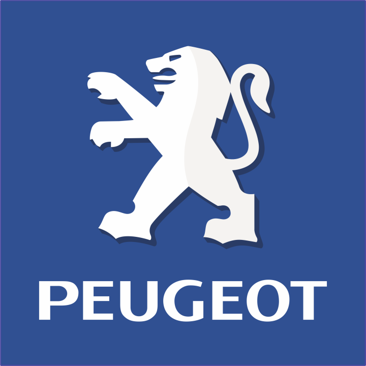 Autocollant Logo Peugeot Fond Bleu Droite