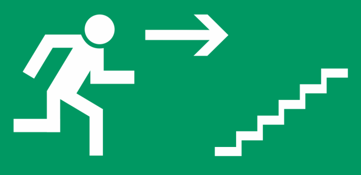 Autocollant Signalisation Sortie Secours Escalier 3