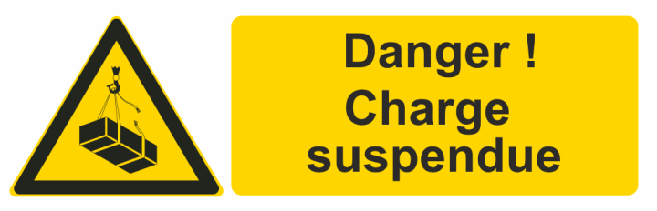 Autocollant Danger ! Charge Suspendue