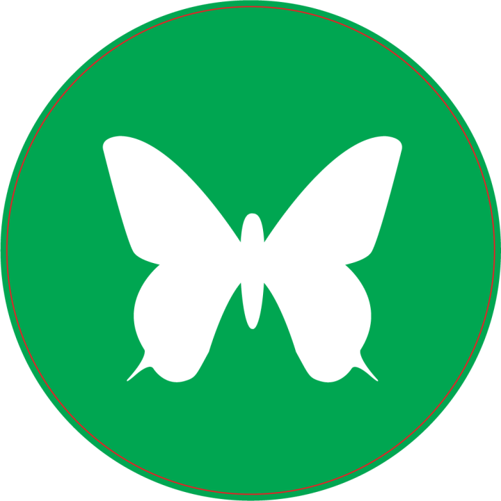 Autocollant Panneau Vert Papillon