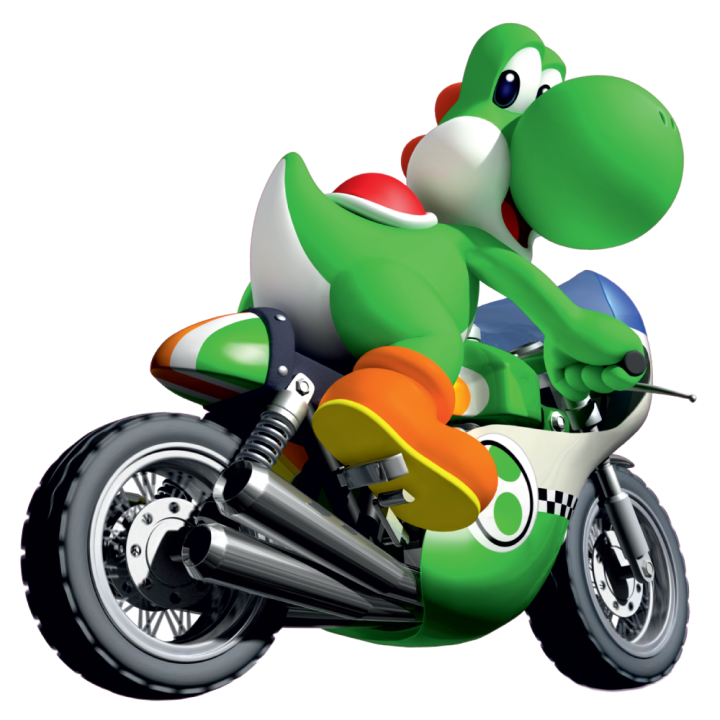 Autocollant Mario Yoshi En Moto