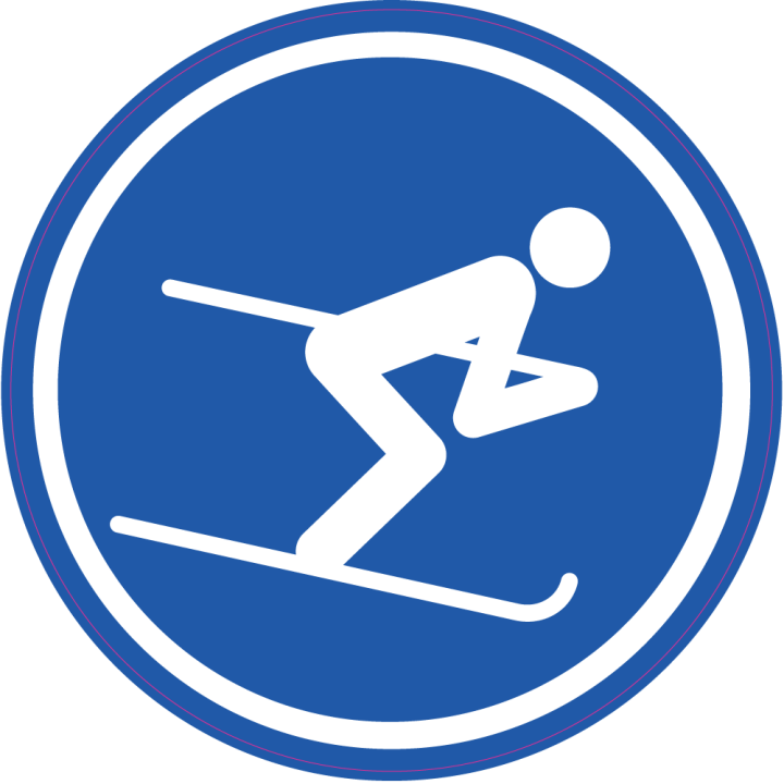Autocollant Panneau Obligation Descente à Ski