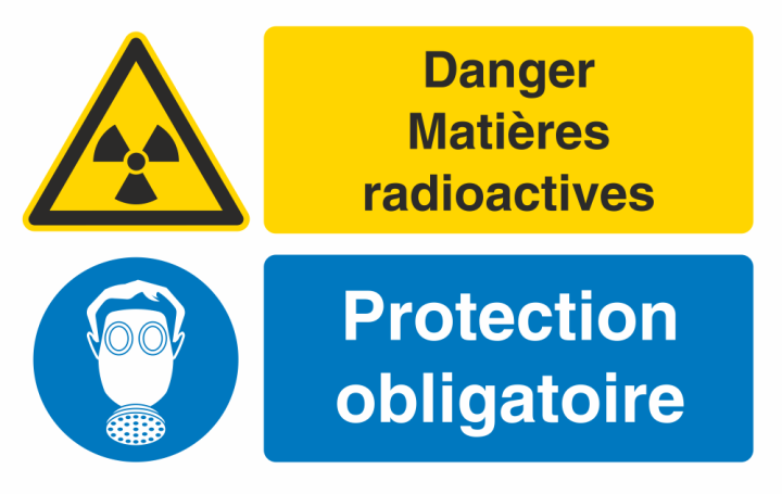 Autocollant Obligation Danger Matière Radioactive Protection