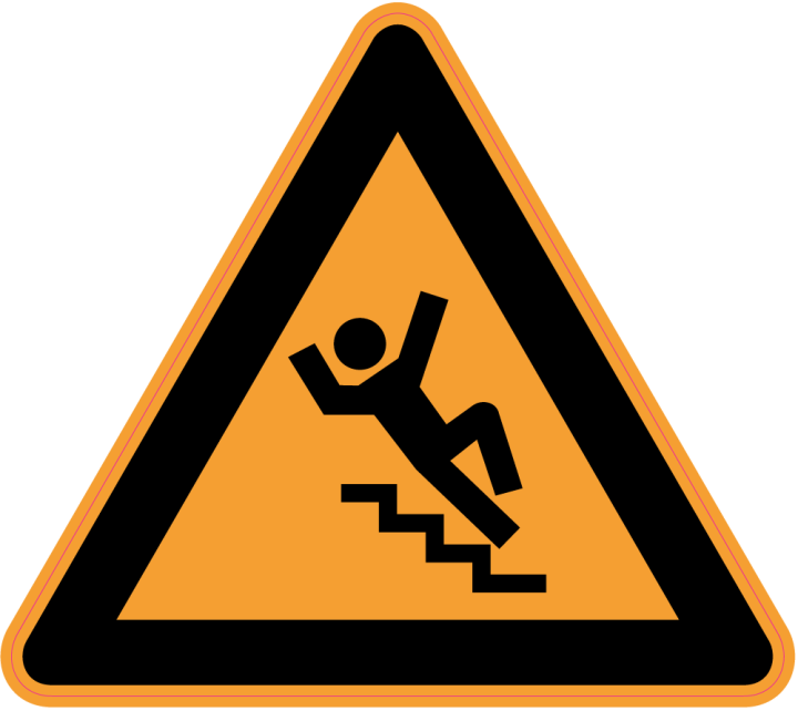 Autocollant Panneau Danger Risque Chute Dans Les Escaliers