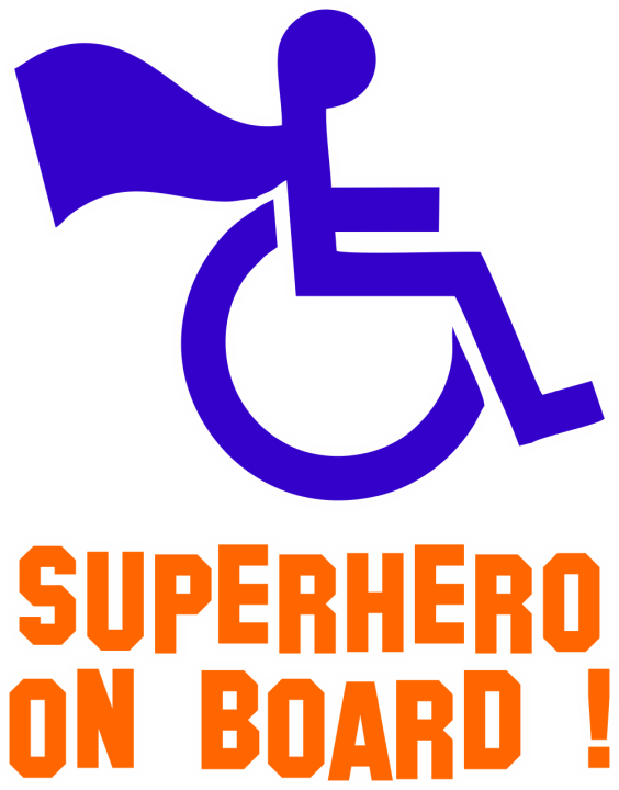 Autocollant Handicapé Superhero