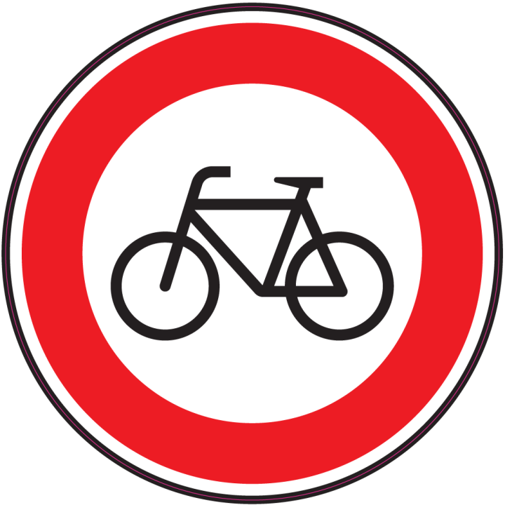 Autocollant Panneau Interdiction Aux Vélos