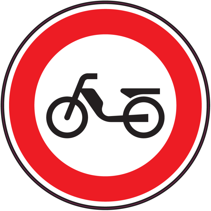 Autocollant Panneau Interdiction Aux Motocyclettes Légères